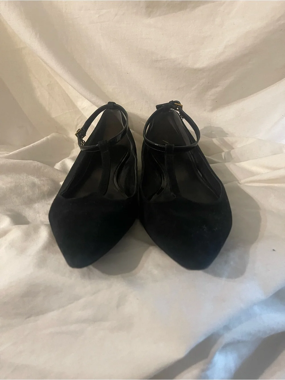 Tory Burch Suede T Strap Flats